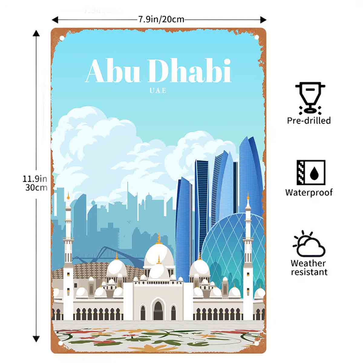 2D 플랫 1개 아부다비 UAE 스카이라인 금속 벽 장 - Home Decor Uae 리뷰 및 가격